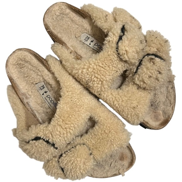 Birkenstock Papillo Arizona Big Buckle Teddy Bear Shearling Sandals Size EU 38 - Picture 3 of 9